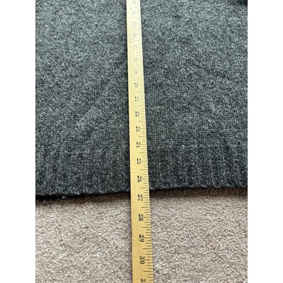 Vintage L.L. Bean Mens XL Sweater Wool Gray Lambswool Shawl Collar Elbow Patch - Picture 4 of 6